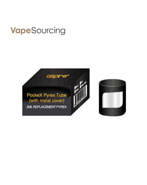 Aspire PockeX style Glass Tube(With metal) 1PC