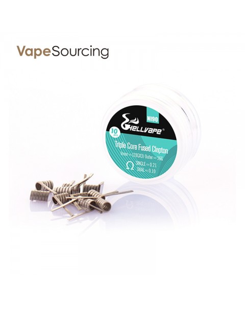 Hellvape NI90 Triple Core Fused Clapton Wire Coil (10pcs/pack)